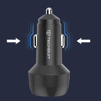 Auto-Ladegerät Techsuit C7 CarbonVolt, 48W, 3A, 1 x USB-A - 1 x USB-C, Schwarz