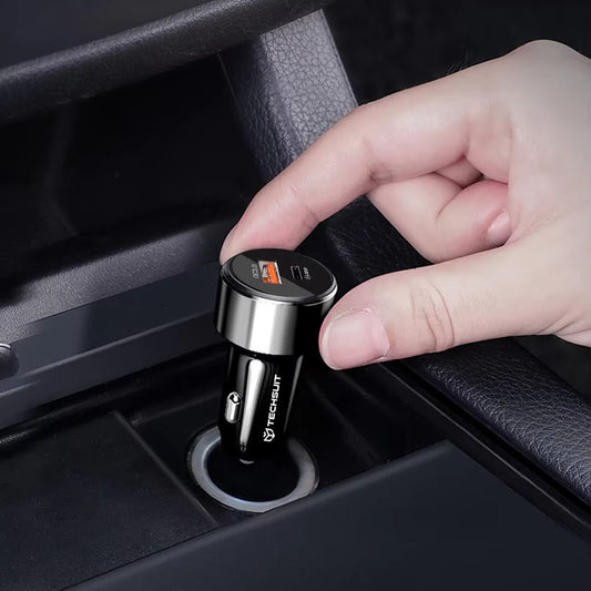 Chargeur Auto Techsuit TE-P31 Premium, 48W, 3A, 1 x USB-A - 1 x USB-C, Noir