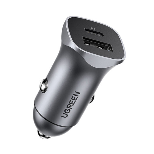 Chargeur de voiture UGREEN CD130, 24W, 3A, 1 x USB-A - 1 x USB-C, Gris