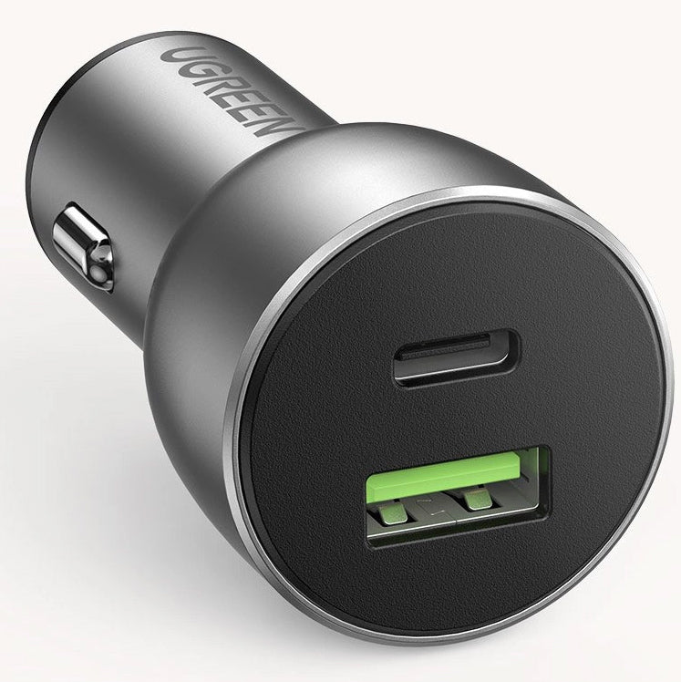 Autolader UGREEN CD213, 36W, 3A, 1 x USB-A - 1 x USB-C, Grijs 