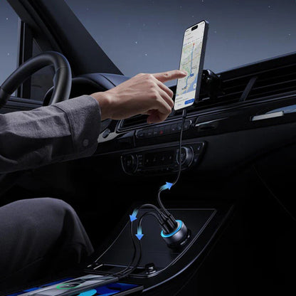 UGREEN EC307 Auto-oplader, 30W, 3A, 1 x USB-A - 2 x USB-C, Gri