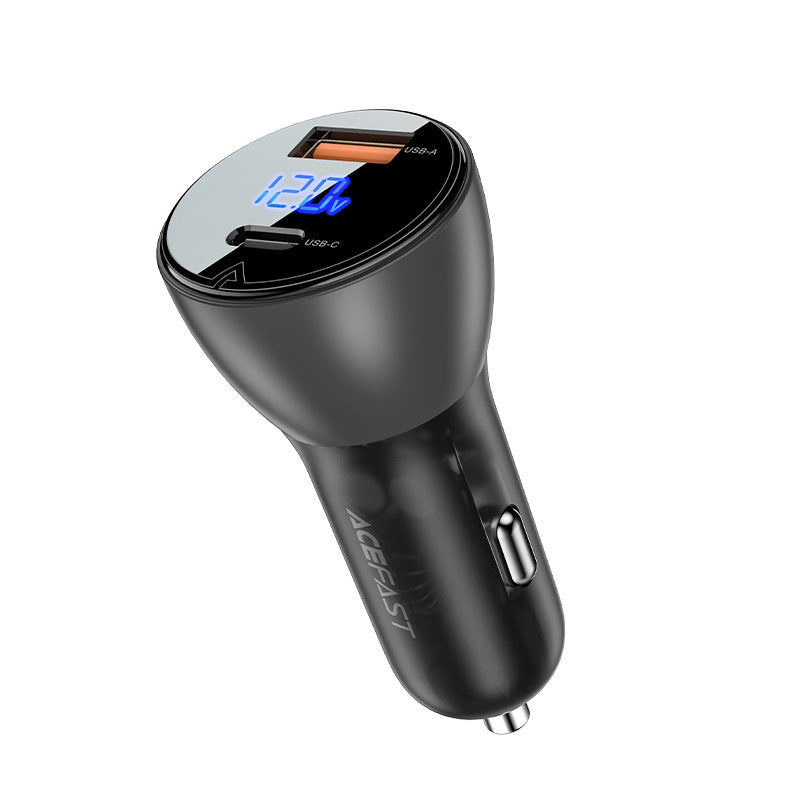 Chargeur Auto Acefast B6, 63W, 3.6A, 1 x USB-A - 1 x USB-C, Noir