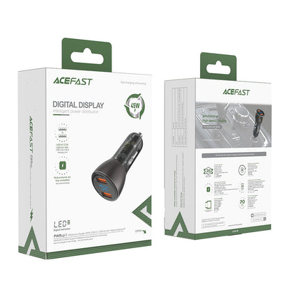 Chargeur de voiture Acefast B7, 45W, 4.5A, 2 x USB-A, Noir