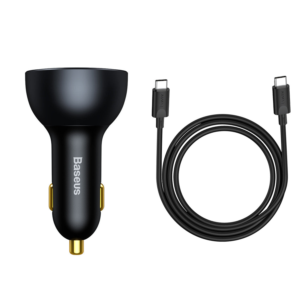 Autolader met USB-C kabel Baseus Qualcomm, 160W, 3A, 1 x USB-A - 2 x USB-C, Grijs TZCCZZM-0G