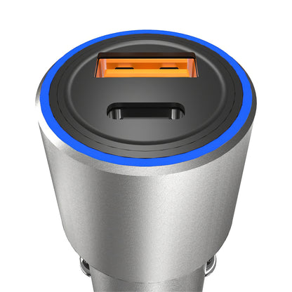 USB Autolader Dudao R4PQ, 1 X USB - 1 X USB Type-C, 22,5 W, Quick Charge - Power Delivery, Grijs
