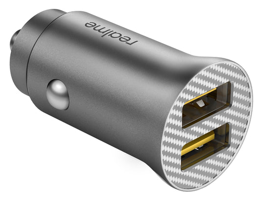 Autolader Realme Dart, 33W, 4A, 2 x USB-A, Zwart