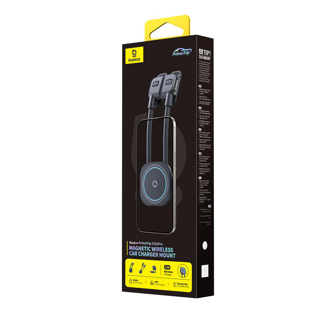 Chargeur Auto Sans Fil Baseus PrimeTrip C03s Pro, 15W, 1.67A, Noir C0013803