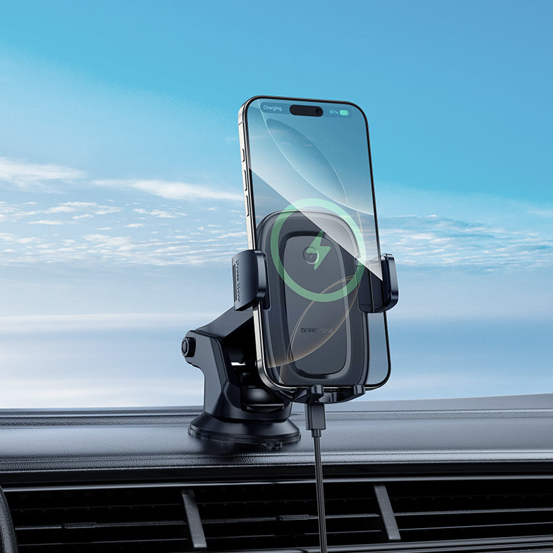 Kfz-Wireless-Ladegerät Borofone BH223 Follower, 15W, 1.67A, Schwarz