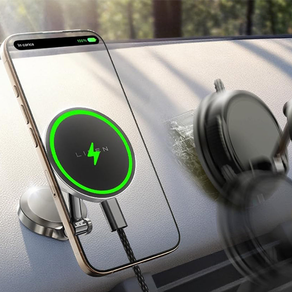 Draadloze Auto Oplader Lisen, 15W, 1.67A, Zwart YL0223090006