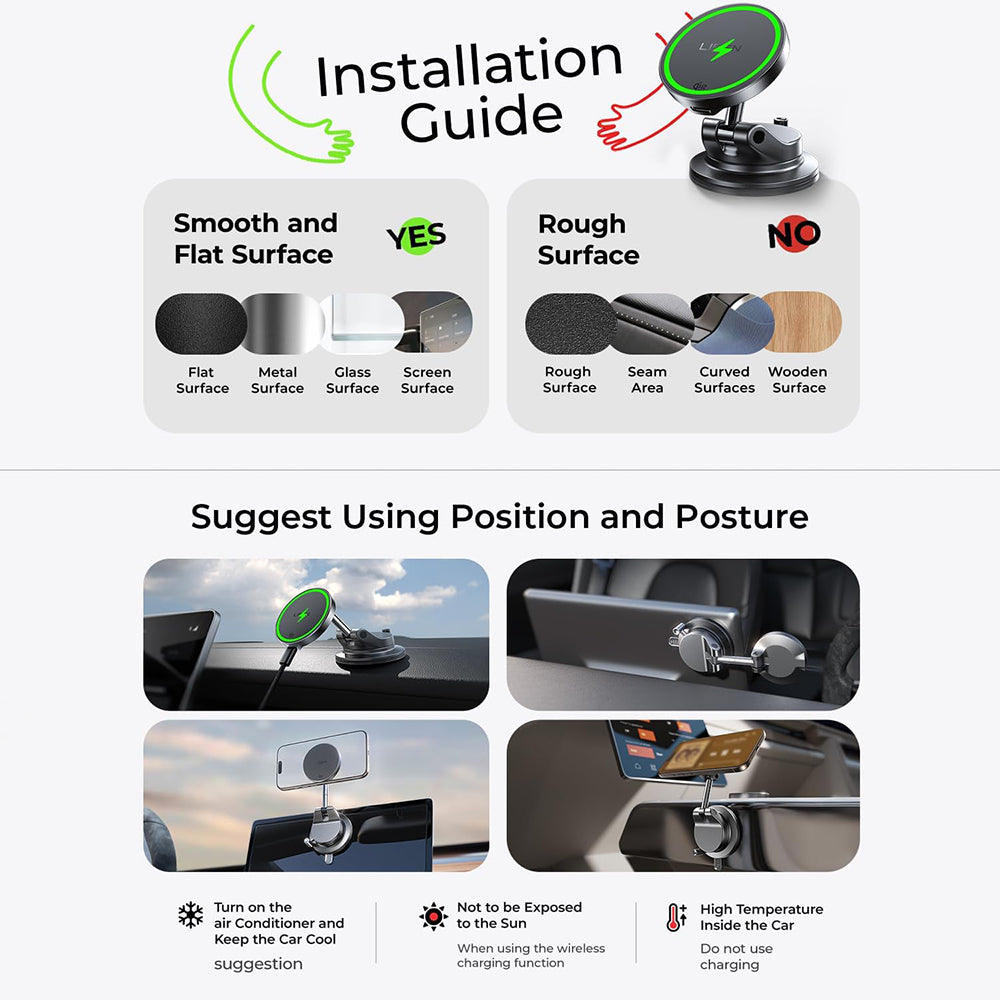 Wireless Auto-Ladegerät Lisen W608 Pro, 25W, Schwarz YL0225090001