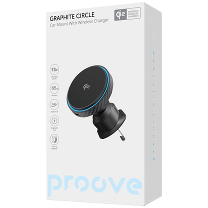 Auto Wireless-Ladegerät Proove Graphite Circle, 15W, 1.67A, Schwarz WHGC15010001