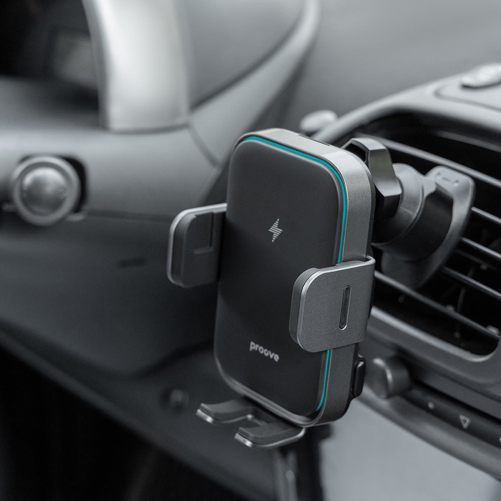 Auto Wireless Ladegerät Proove Triple Clamp Pro, 15W, 1.67A, Grau WHTP15010004