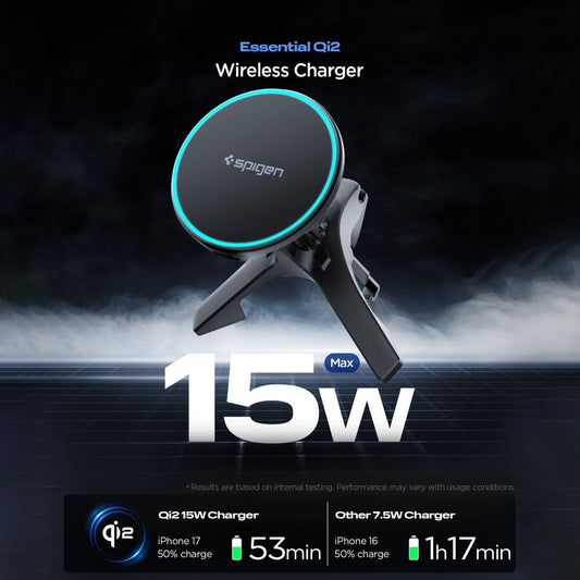 Chargeur Auto Sans Fil Spigen EV15MAQ Essential, 15W, 1.67A, Noir ACP10513