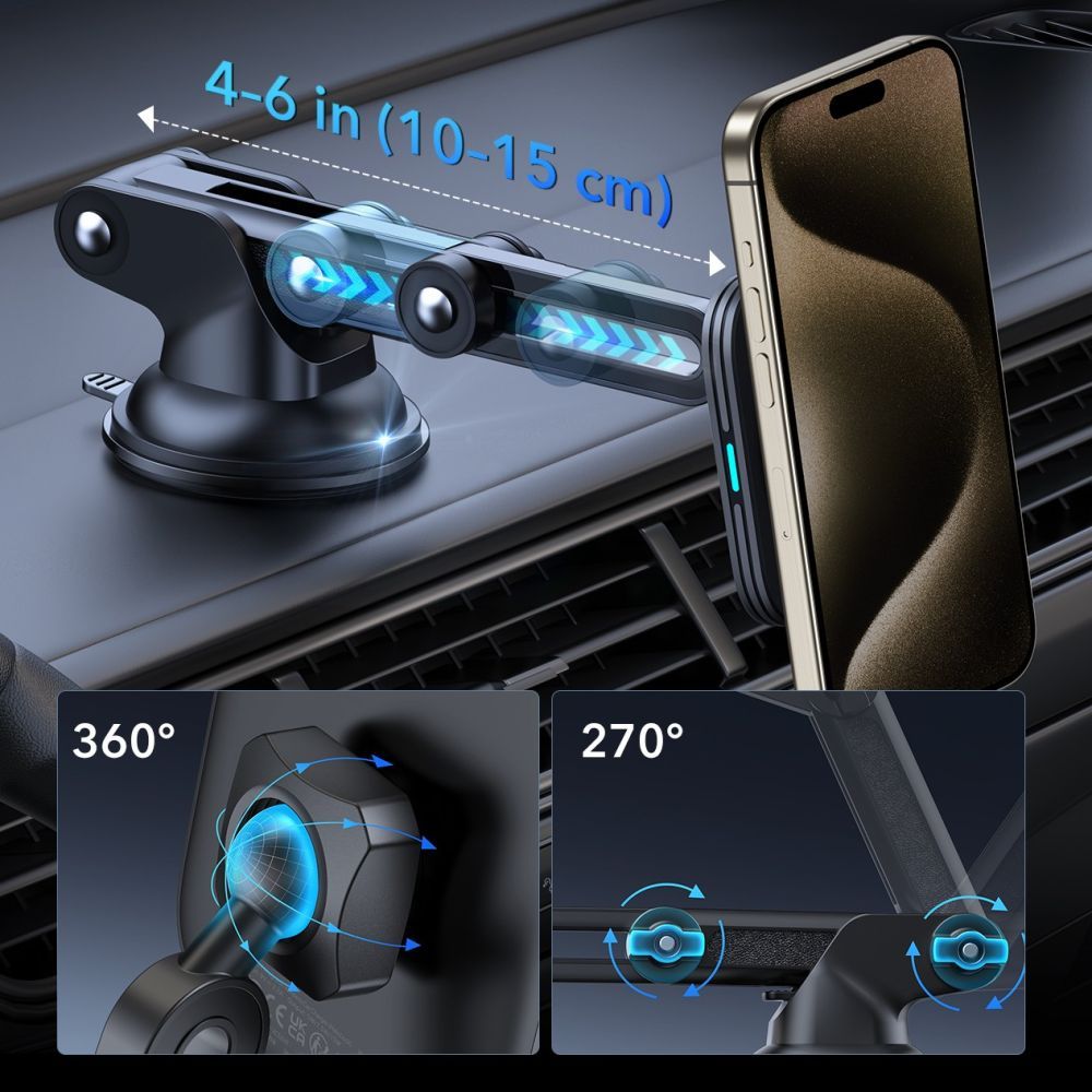 ESR Halolock Dash Wireless Car Charger, 15W, 1.67A, Black
