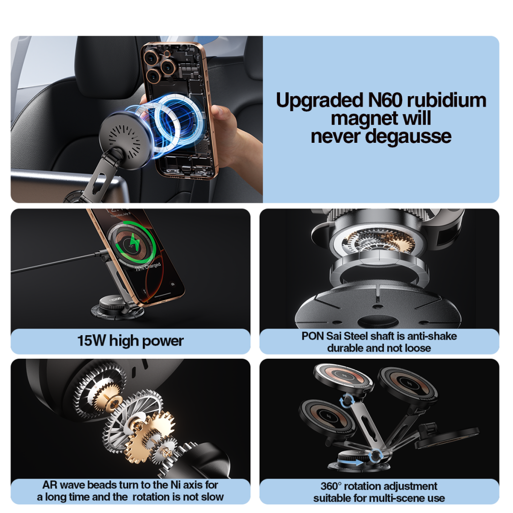 Draadloze Auto Oplader XO Design CX036, 15W, 1.67A, Zwart