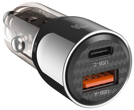 Auto-Ladegerät XO Design CC58, 95W, 3.25A, 1 x USB-A - 1 x USB-C, Schwarz