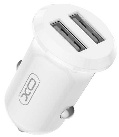 Chargeur de voiture XO Design CC67, 12W, 2.4A, 2 x USB-A, Blanc