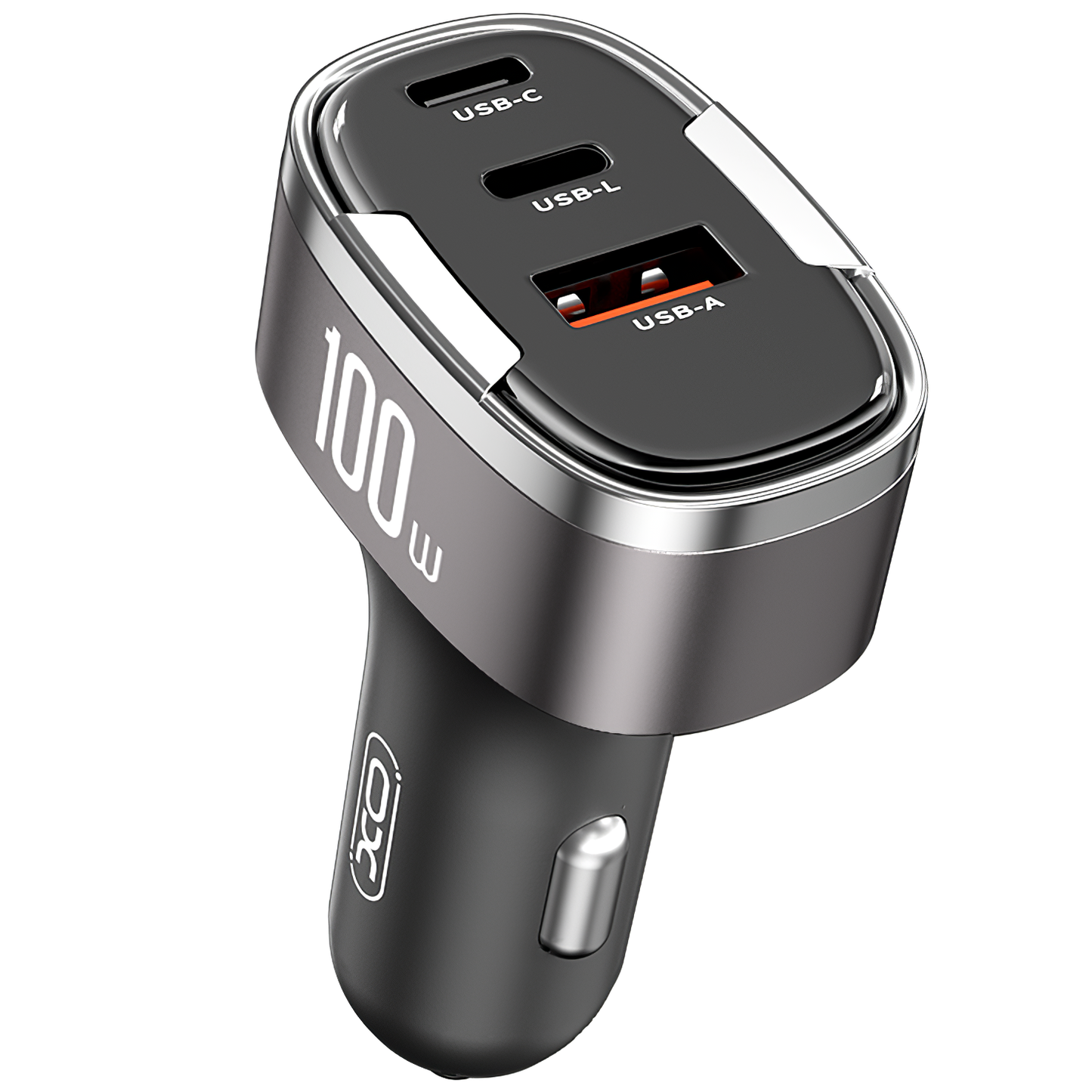 Auto-Ladegerät XO Design CC61, 100W, 3A, 1 x Lightning - 1 x USB-A - 1 x USB-C, Grau
