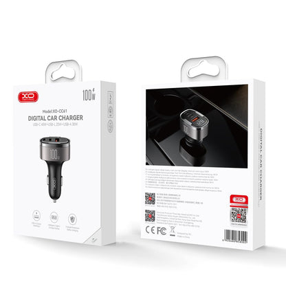 Auto-Ladegerät XO Design CC61, 100W, 3A, 1 x Lightning - 1 x USB-A - 1 x USB-C, Grau