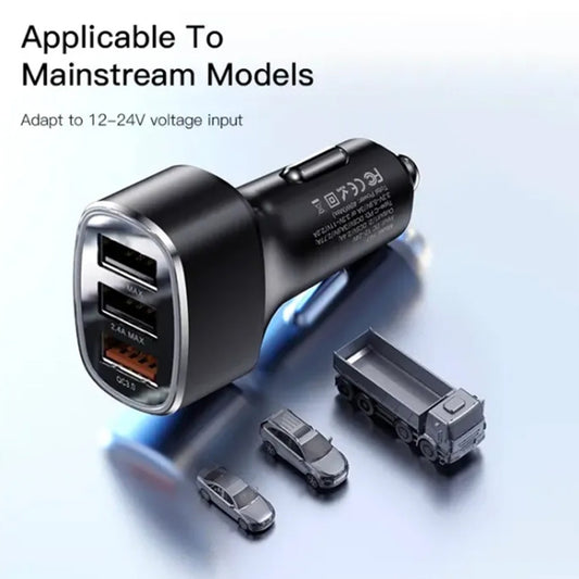 Chargeur de voiture Yesido Y46, 42W, 3A, 3 x USB-A, Noir