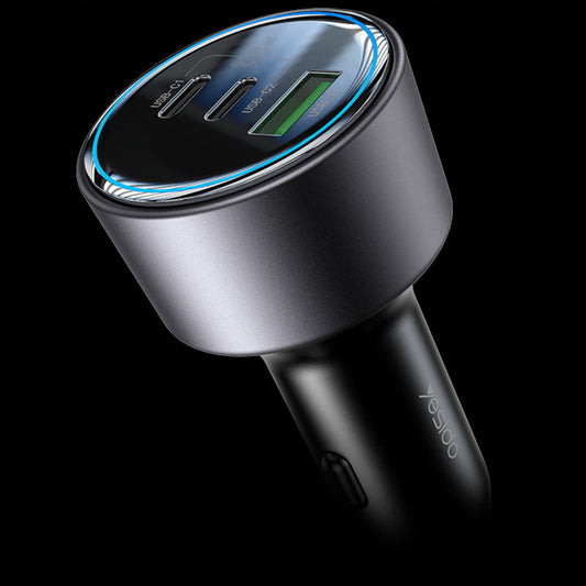 Chargeur de voiture Yesido Y59, 200W, 5A, 1 x USB-A - 2 x USB-C, Noir