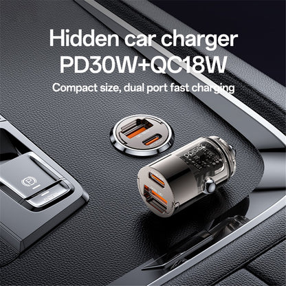 Auto-Ladegerät Yesido Y68, 30W, 3A, 1 x USB-A - 1 x USB-C, Schwarz