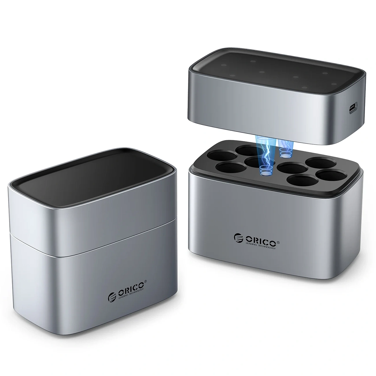 Chargeur de Batteries Orico EV8, AA, Gris