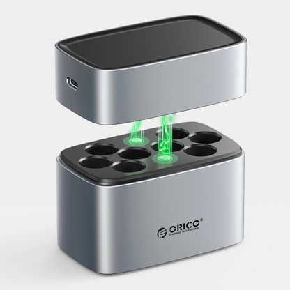 Chargeur de Batteries Orico EV8, AA, Gris