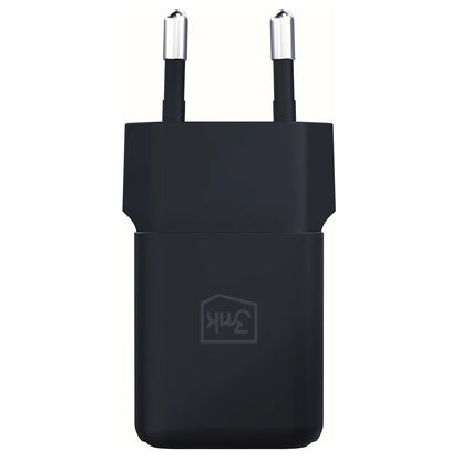 Chargeur Réseau 3MK Hyper, 20W, 3A, 1 x USB-A - 1 x USB-C, Noir