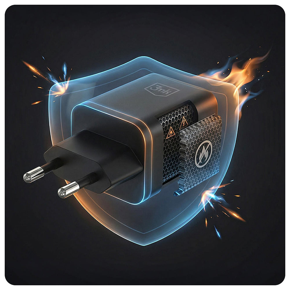 3MK Hyper Netzladegerät, 45W, 2 x USB-C, Schwarz
