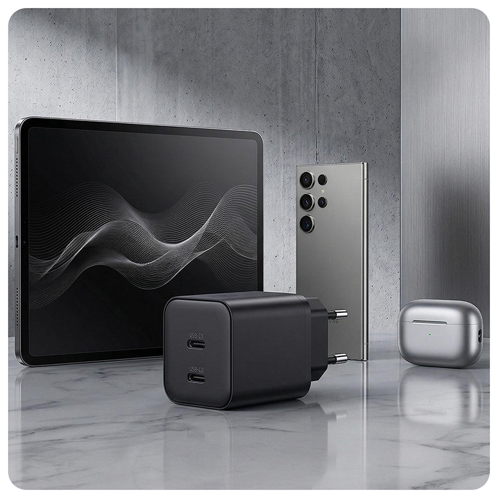 3MK Hyper Netzladegerät, 45W, 2 x USB-C, Schwarz