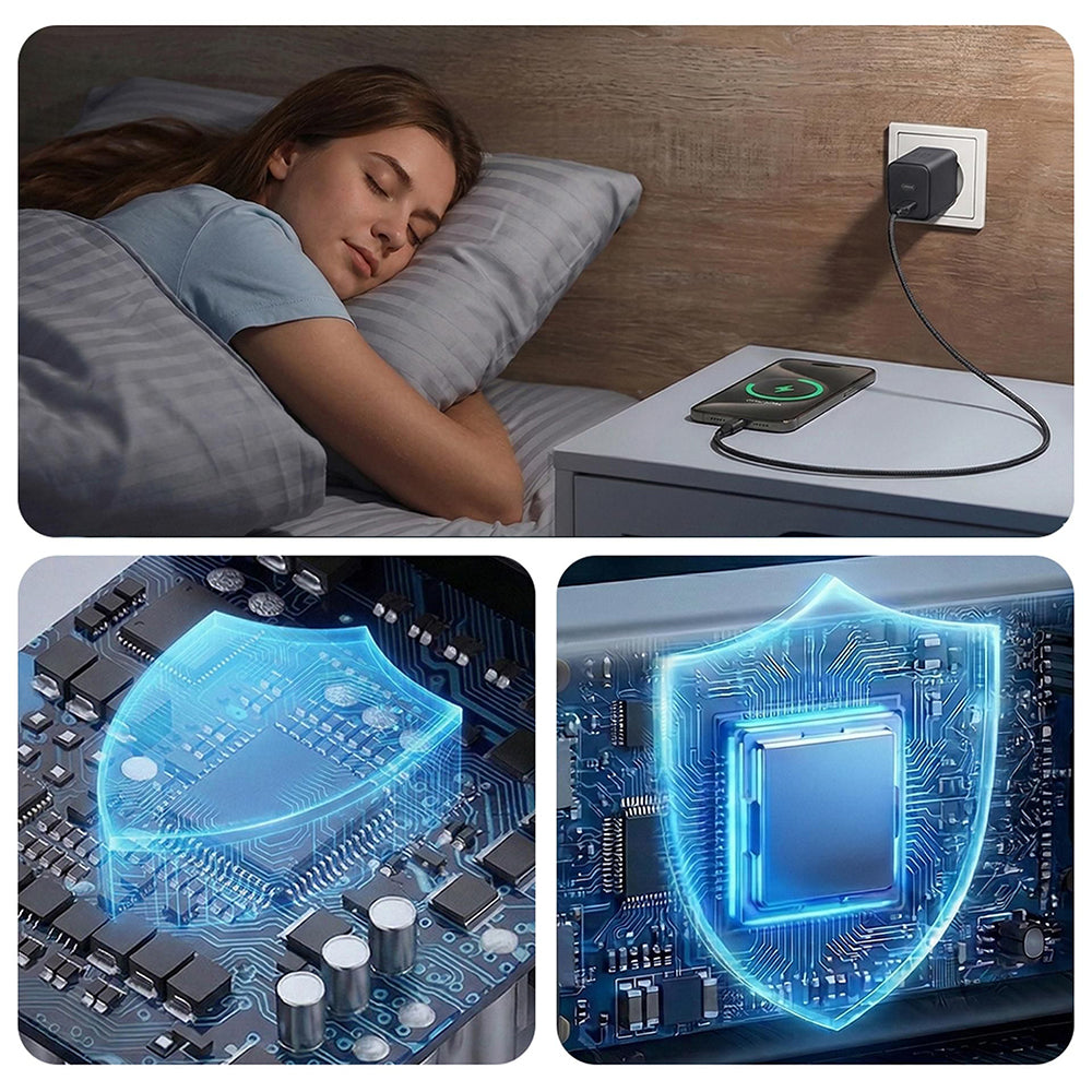 3MK Hyper Netzladegerät, 45W, 2 x USB-C, Schwarz