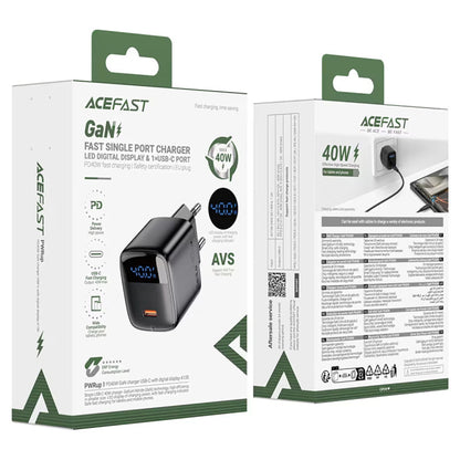 Chargeur Réseau Acefast A135 Display, 45W, 3A, 1 x USB-C, Noir