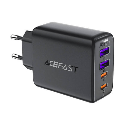 Chargeur secteur Acefast A61, 45W, 3A, 2 x USB-A - 2 x USB-C, Noir
