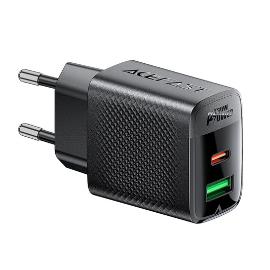 Netzladegerät Acefast A98, 30W, 3A, 1 x USB-A - 1 x USB-C, Schwarz