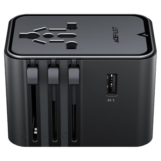 Acefast Z8 Travel Netzladegerät, 45W, 3A, 2 x USB-A - 3 x USB-C, Schwarz