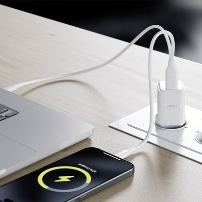 Allity Netwerkoplader. ATC-01-30WAC Mini, 30W, 3A, 1 x USB-A - 1 x USB-C, Wit