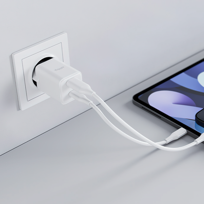 Allity Netwerkoplader. ATC-01-30WAC Mini, 30W, 3A, 1 x USB-A - 1 x USB-C, Wit