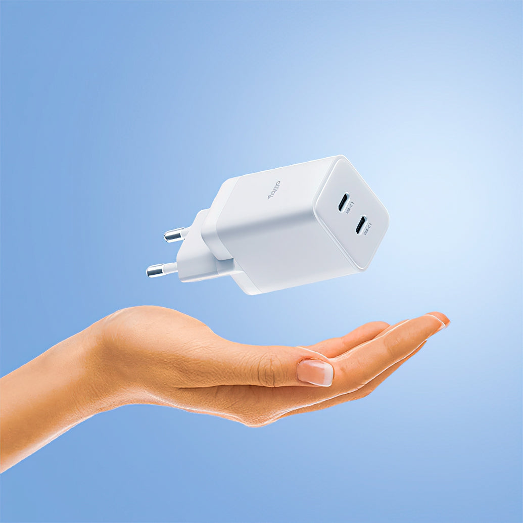 Allity Netwerkoplader. ATC-01-45WCC Fast, 45W, 3A, 2 x USB-C, Wit