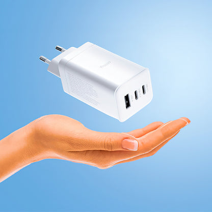 Allity Netwerkoplader. ATC-01-65WACC Fast, 65W, 3.25A, 1 x USB-A - 2 x USB-C, Wit