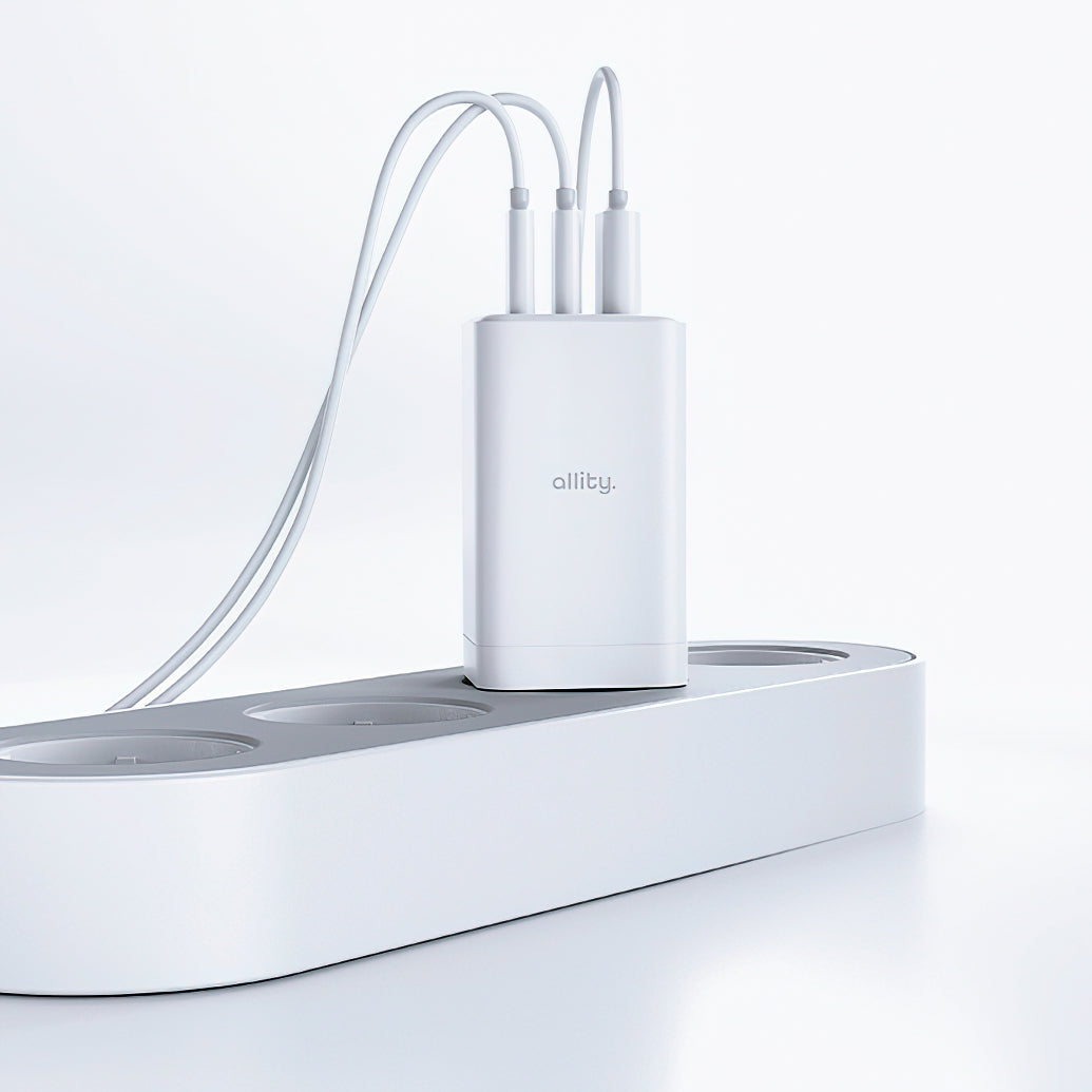 Allity Netwerkoplader. ATC-01-65WACC Fast, 65W, 3.25A, 1 x USB-A - 2 x USB-C, Wit