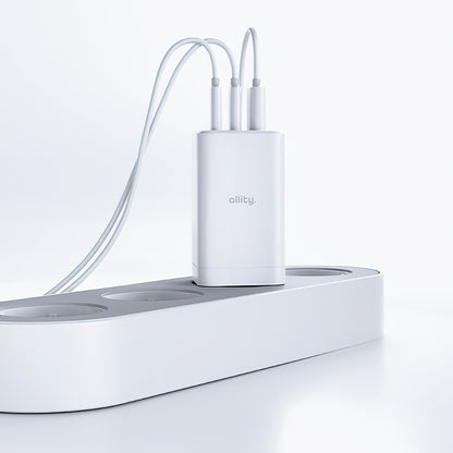 Allity Netwerkoplader. ATC-01-65WACC Fast, 65W, 3.25A, 1 x USB-A - 2 x USB-C, Wit