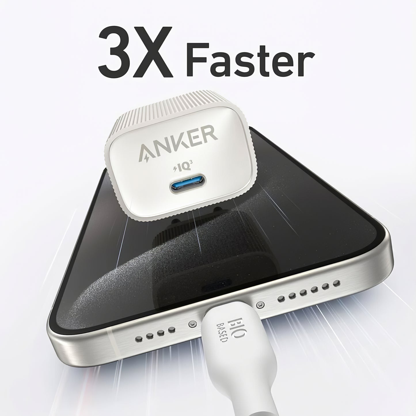 Netwerkoplader Anker 511 Nano 4, 30W, 3A, 1 x USB-C, Wit A2337G21 