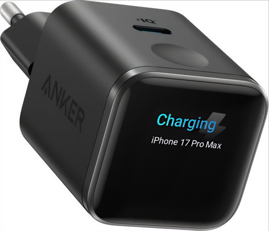Anker Nano Charger Display Netlader, 45W, 3A, 1 x USB-C, Zwart A121DG11