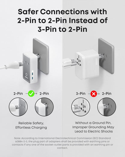 Anker Nano Travel Netwerkoplader, 20W, 3A, 2 x USB-A - 2 x USB-C, Wit A9215H21