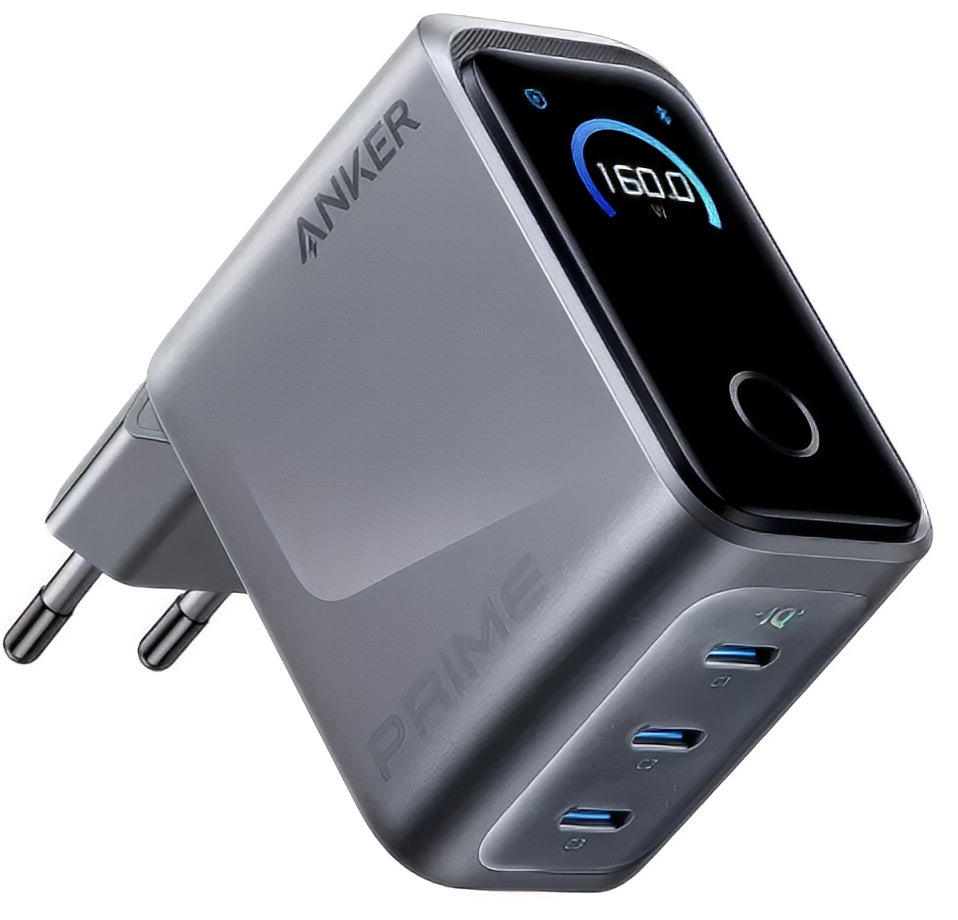 Anker Prime Netwerkoplader, 160W, 5.36A, 3 x USB-C, Grijs A2687341