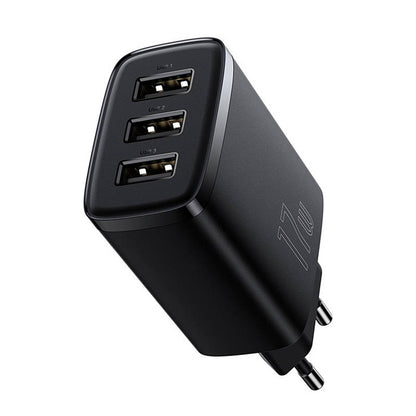 Chargeur réseau Baseus Compact 3U, 17W, 2.1A, 3 x USB-A, Noir CCXJ020101 