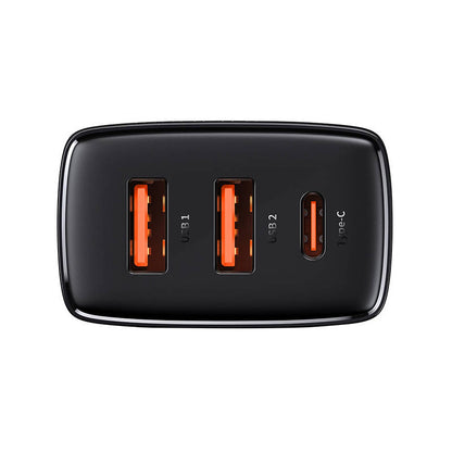 Baseus Chargeur réseau compact, 30W, 3A, 1 x USB-C - 2 x USB-A, Noir CCXJ-E01