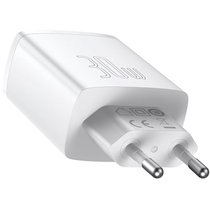 Chargeur réseau Baseus Compact, 30W, 1 x USB-C - 2 x USB-A, blanc CCXJ-E02 