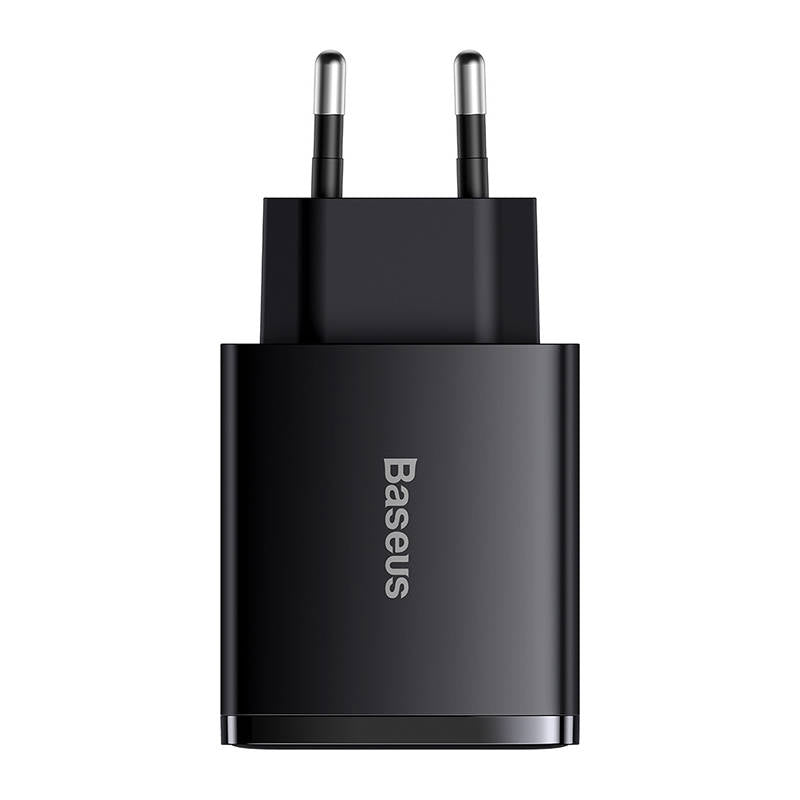 Baseus Chargeur réseau compact, 30W, 3A, 1 x USB-C - 2 x USB-A, Noir CCXJ-E01